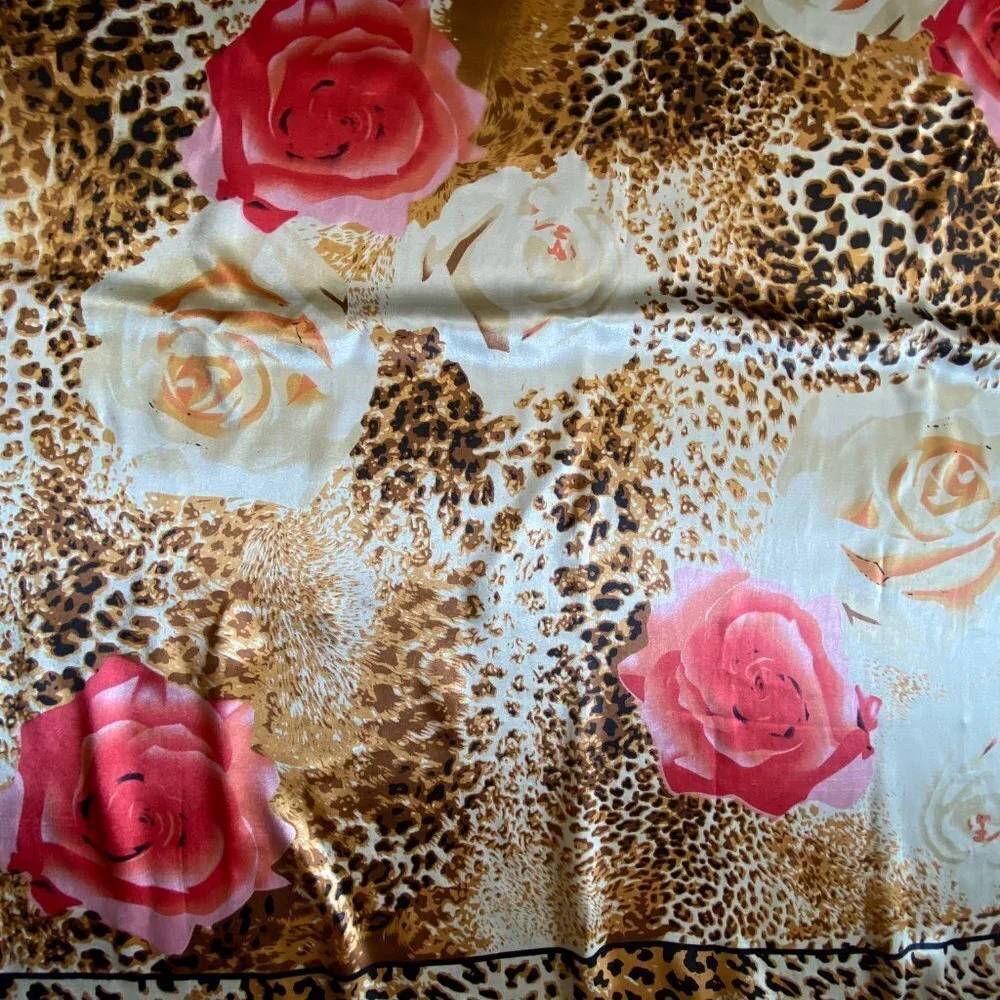 Large Scarf  Roses & Animal Print  37